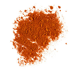 Wall Mural - a pile of red hot chili paprika powder isolated on a transparent background