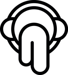 Poster - modern and abstract black and white shape with rounded lines and circles forming a logo