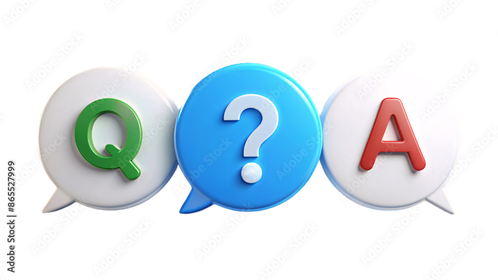 Question mark, question bubble icon model design render 3d, faq Q & A ...