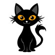 © Chayon Sarker - Halloween cat vector silhouette on white background