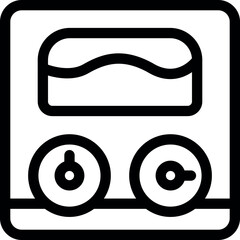 Poster - Simple black and white icon of a washing machine dashboard showing the washing program