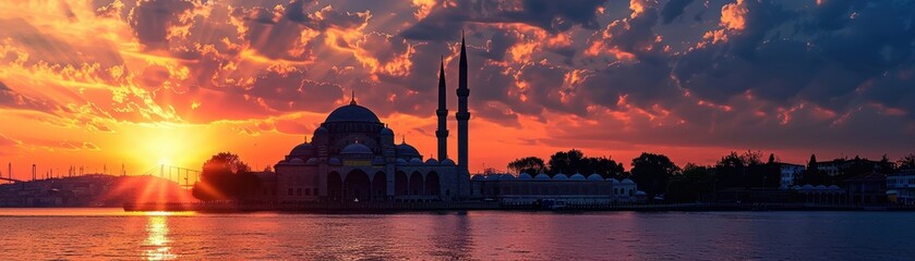 The silhouette of the mosque