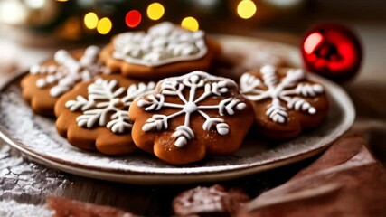 Wall Mural -  Sweet Snowflake Cookies for a Festive Treat