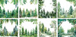 © dian's - forest frame border watercolor clipart