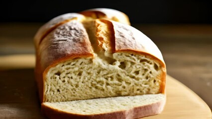 Canvas Print -  Deliciously soft and fluffy bread ready to be savored