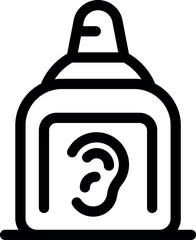 Wall Mural - Ear drops bottle for ear treatment and hygiene representing healthcare and medical concept