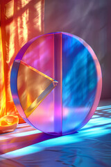 Poster - A 3D pie chart with shadow effects and gradient colors, set against a subtle gradient backdrop,