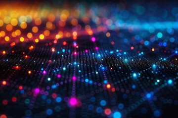 Poster - A minimalist scatter plot with colorful points and subtle grid lines,