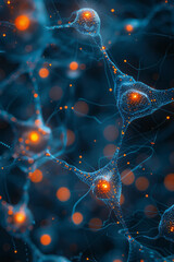 Leinwandbilder - Close-up of an AI model analyzing complex data patterns, depicted with intricate neural network diagrams,