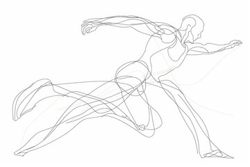 A drawing of a Artistic in one-line drawing. Generative AI