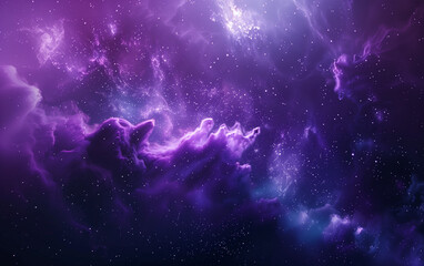 Wall Mural - vibrant purple and blue nebula background with stars