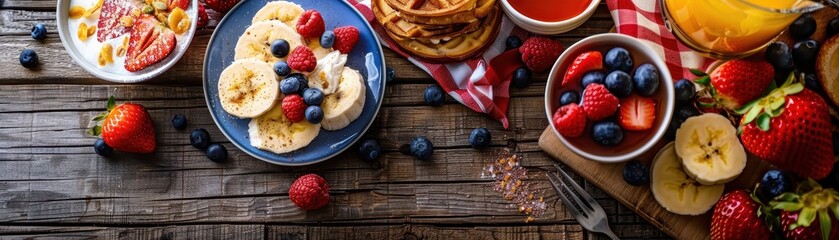 Wall Mural - USA patriotic breakfast background,