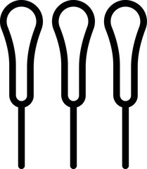 Poster - Minimalist line art icon of three tuning forks standing upright