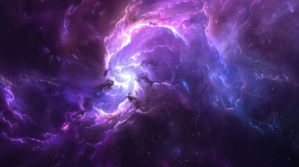Wall Mural - Vibrant cosmic nebula with swirling purple and blue hues 