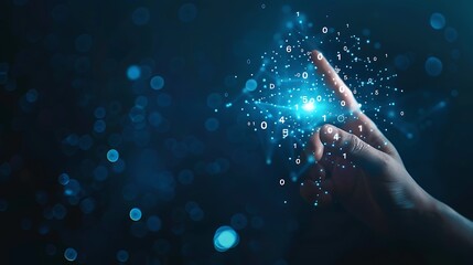 Hand Interacting with Digital Data Sphere