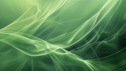 Poster - Abstract green background with soft lines and curves, creating an elegant and modern design for various applications