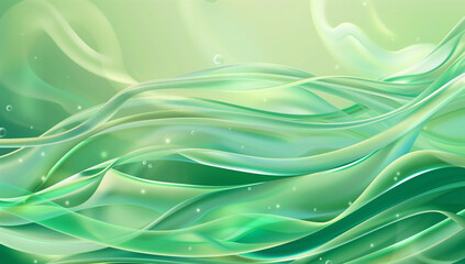Poster - Abstract green background with soft lines and curves, creating an elegant and modern design for various applications