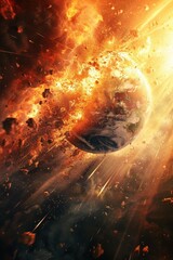 Wall Mural - Vivid cosmic disaster scene