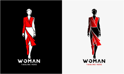 Wall Mural - Ladies' dress fashion, ladies' garments, female styles elegant logo graphic icon modern minimalist sample idea