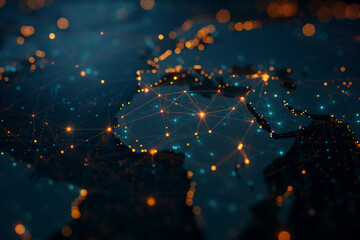 Poster - A network of glowing connections representing the power and impact that digital marketing can have on business growth.