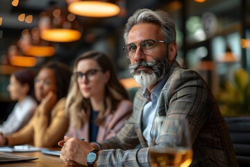 Wall Mural - focused business meeting with diverse professionals