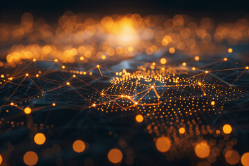 A network of glowing connections representing the power and impact that digital marketing can have on business growth.