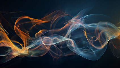 Poster - abstract background with colorful smoke and a clock, flowing shapes, in the style of digital art, a 