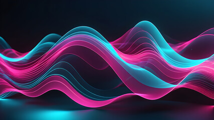 futuristic abstract neon wave background with light lines wallpaper Blue pink