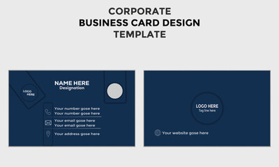 Modern creative minimal business card and visiting card design template. Horizontal and vertical layout. vector illustration 