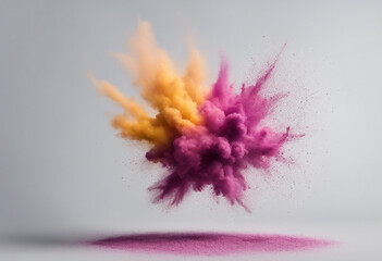 Wall Mural - explosion of colored powder isolated on transparent background
