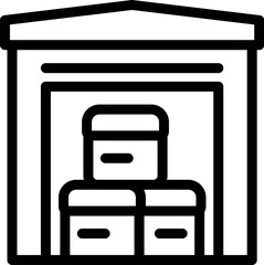 Poster - Warehouse is storing goods inside for logistics and distribution