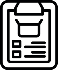 Poster - Line icon of a clipboard representing a delivery checklist for logistics and parcel tracking