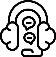 Sticker - Icon of a customer service agent using a headset with cloud computing for communication