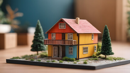 house model. property home and real estate insurance concept. miniature model house. mortgage concep