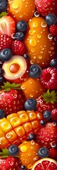 Wall Mural - Abstract Fruit Background With Juicy Textures