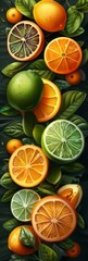 Wall Mural - Elegant Citrus Fruit Abstract