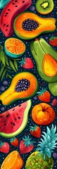 Wall Mural - Colorful Fruit Abstract Background