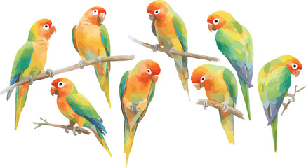 Poster - parrot watercolor clipart