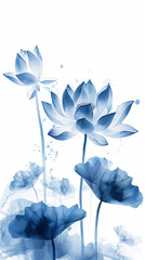 Wall Mural - blue flower background in watercolor painting design