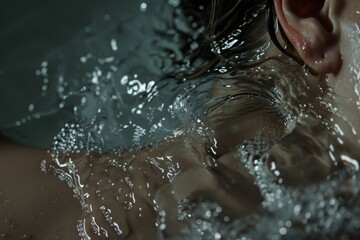 Close Up of a Persons Ear Emerging From Water