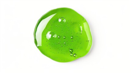 A close-up shot of a green object placed on a white surface