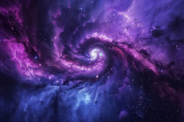 Wall Mural - breathtaking view of swirling nebula in deep space vibrant purples and blues illuminating cosmic dus