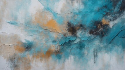 Wall Mural - Abstract watercolor painting wallpaper with space. Blue grunge texture background