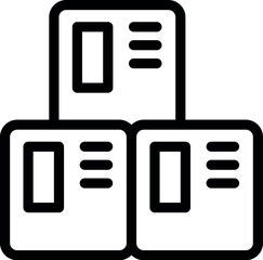 Poster - Line art icon of a server room with three database servers