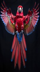 Wall Mural - red parrot with its wings spread out
