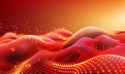 Wall Mural - Red futuristic technology background with organic motion