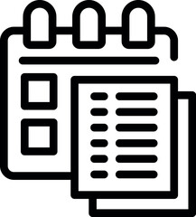 Poster - Simple icon of a calendar showing upcoming schedule with a list of tasks, perfect for organizing work or personal life