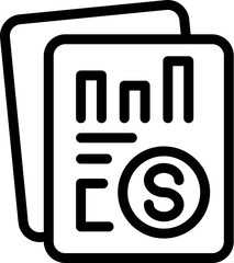 Poster - Icon of a financial report illustrating business success with charts and a dollar sign