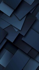 Poster - Dark blue geometric layered background with overlapping shapes. Ideal for corporate and business presentations