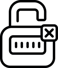 Poster - Simple icon of a locked password showing an error message with a cross mark